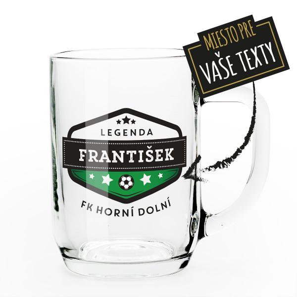Futbalová legenda - poháre na pivo s vlastnými textami (darček pre futbalistu)